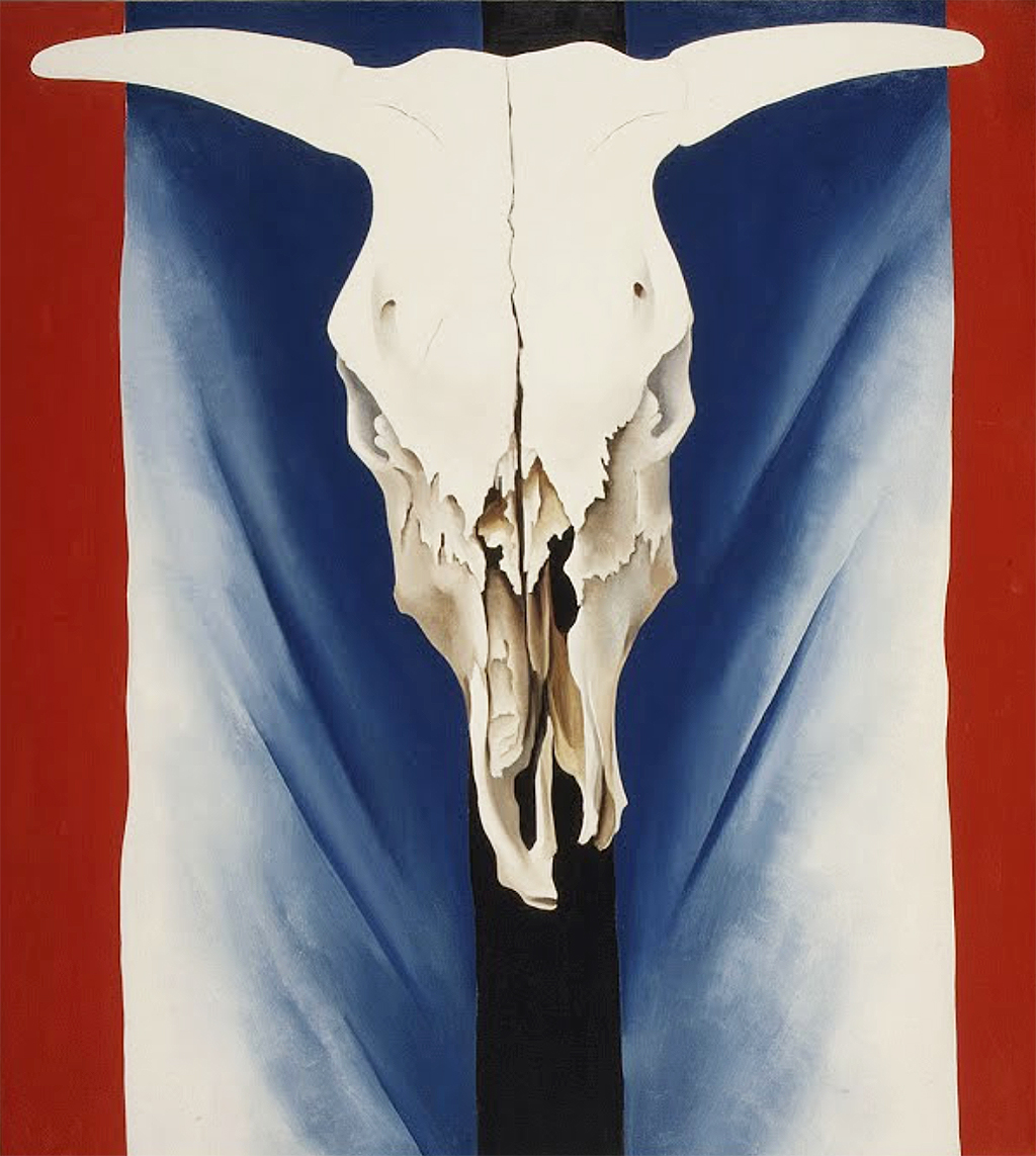 Cow's Skull, Red, White and Blue in Detail Georgia O'Keeffe